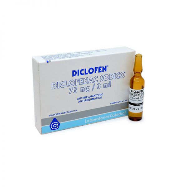 Diclofen Diclofenac 75 mg Solucion Inyectable - Cont. 3 Ampollas